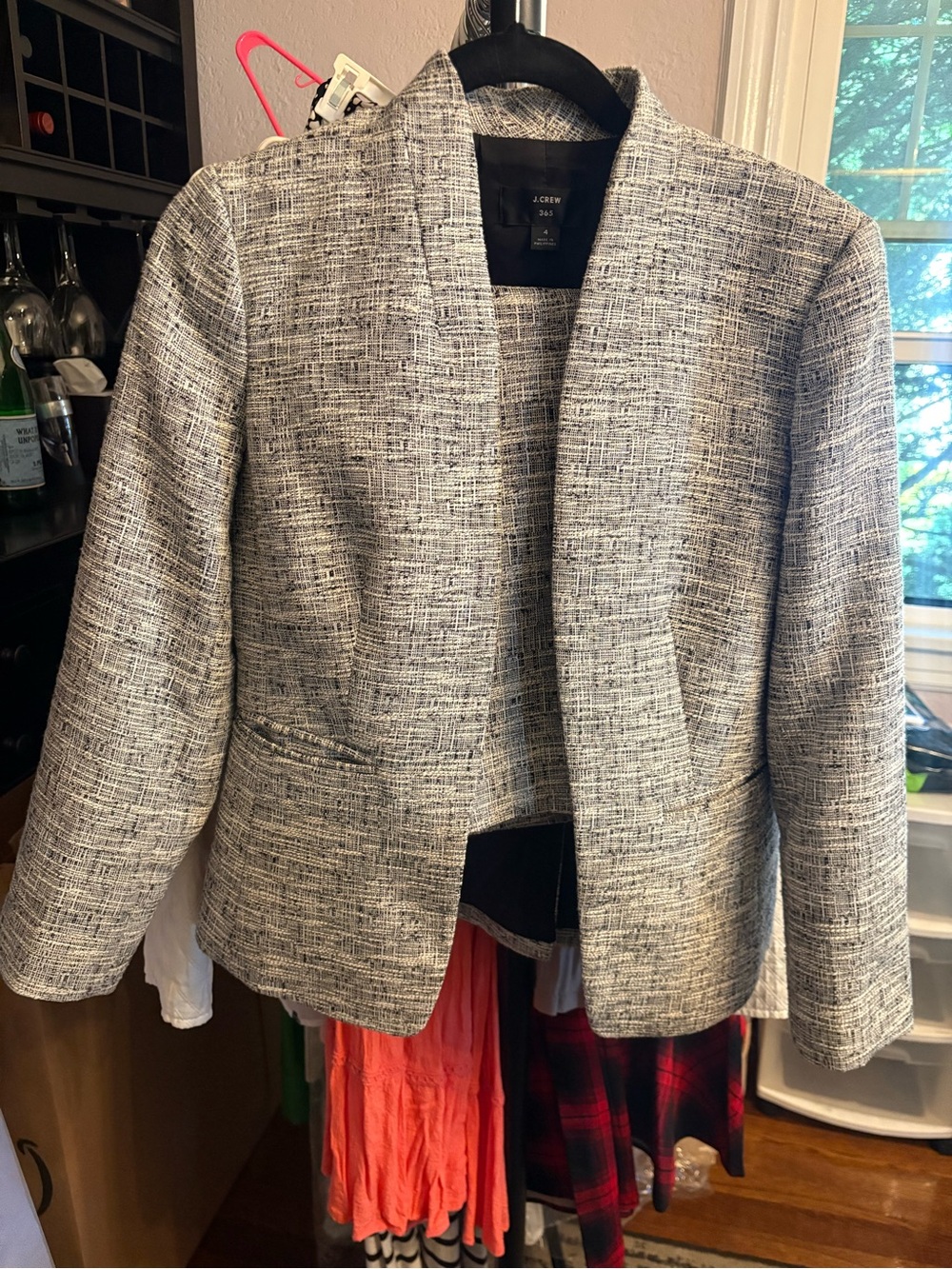 J. Crew Women's Gray Tweed Open-Front Blazer | Size 4